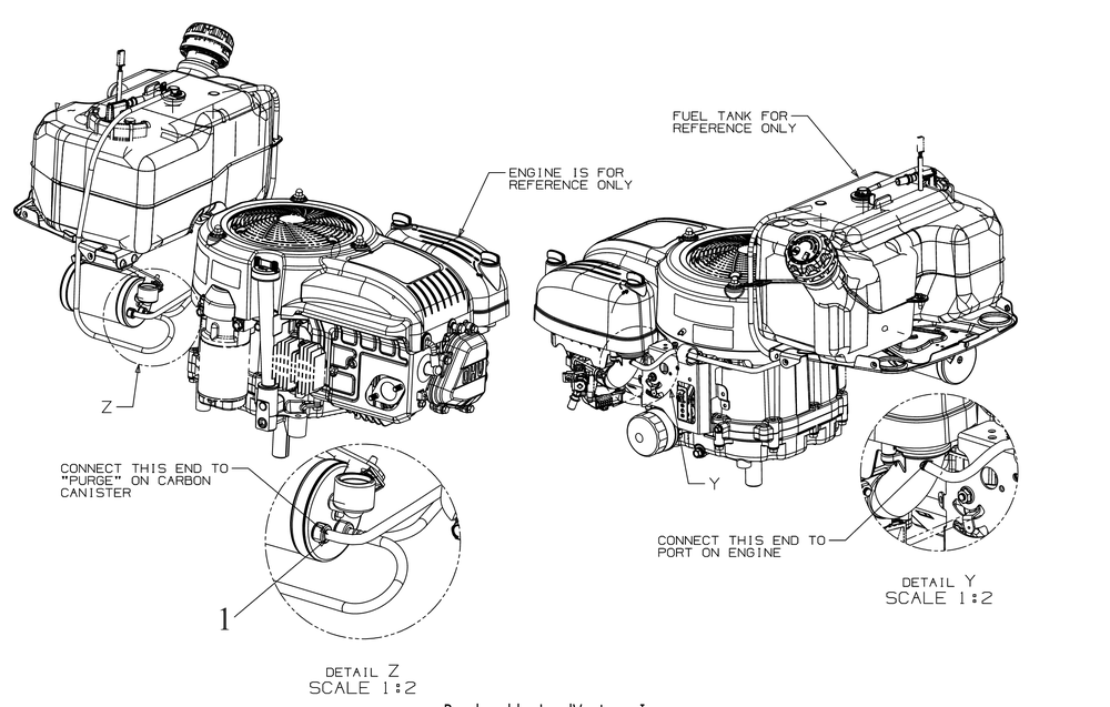 Fuel Accessories Diagram and Parts List for XT1-LT42EFI (13A9A1CS256)(2018) Cub Cadet Lawn Tractor